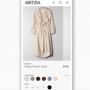 Aritzia Babaton Flowy Trench Coat